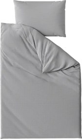 Sada krepových obliečok DENYX BLEND sivé, hotelové vrecko + plachta Jersey 90 x 200 cm tmavosivá, jednolôžko