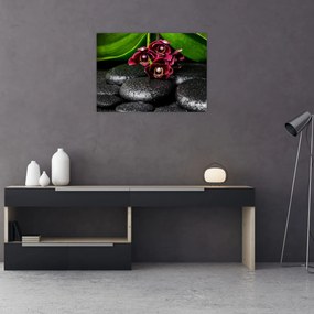 Sklenený obraz - Lávové kamene (70x50 cm)
