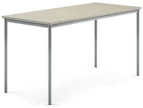 Stôl SONITUS, 1800x800x900 mm, linoleum - svetlošedá, strieborná