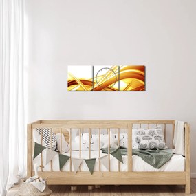 Obraz - Žltá abstrakcia (s hodinami) (90x30 cm)