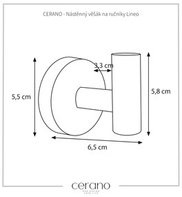 CERANO - Nástenný vešiak na uteráky Lineo - chróm, CER-CER-479407