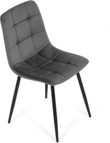Jedálenská stolička zamatová, sivá CT-V5081 GREY4