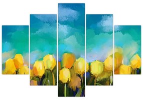 Obraz žltých tulipánov (150x105 cm)