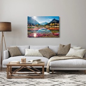 Obraz - Jazero Jasna, Gozd Martuljek, Julské Alpy, Slovinsko (90x60 cm)