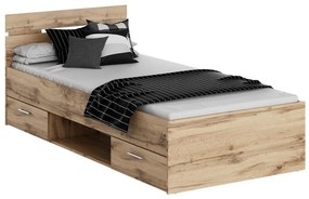 Jednolôžková posteľ 90 cm Michigin (dub wotan) (s úložným priestorom). Vlastná spoľahlivá doprava až k Vám domov. 1096896