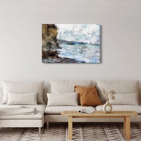 Obraz - Útes, akvarel (90x60 cm)