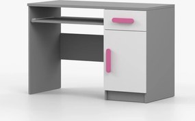 Písací stôl SCOUT - šedý/biely (viac variant)