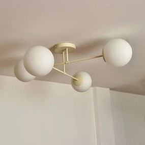 Prisadené svietidlo MOON 4xE27/15W/230V krémové