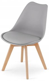 Jedálenská zostava TODI 80cm okrúhly stolový set biely+ 4 stoličky MARK sivé