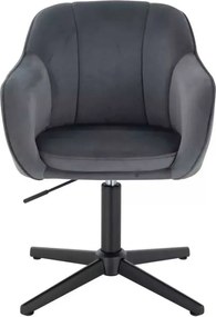 LuxuryForm DESIGN Stolička AVOLA VELUR na čiernom kríži - tmavo šedá