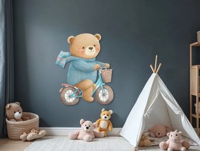 drevko |  Detská dekorácia Macko na bicykli  60 x 48 cm