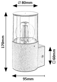 Rabalux 7158 - Vonkajšie nástenné svietidlo TEPLICE 1xE27/12W/230V IP44