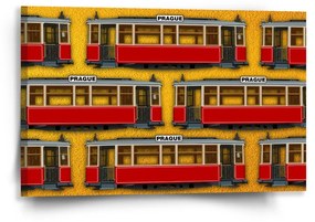 Sablio Obraz Pražské historické električky Žltý Pattern - 60x40 cm