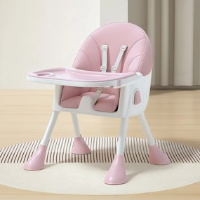 Stolička na kŕmenie KDK03 4v1 ružová + košík a kolieska ZDARMA