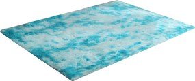 Modrý shaggy koberec s ombre prechodom – obdĺžnikový dizajn Rozmer: 120x170 cm