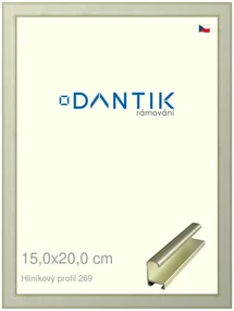 DANTIK rám na obraz 15x20 | ALU Šedá Pyrit broušená (Sklo Čiré)