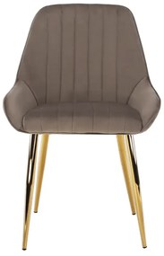 Jedálenská stolička, sivohnedá Taupe/gold chróm-zlatý, PERLIA