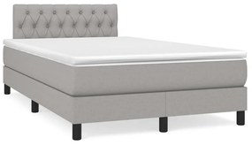Boxspring posteľ s matracom a LED, svetlosivá 120x190 cm, látka 3270060