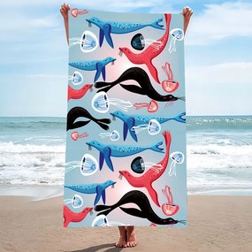 Plážová osuška s tuleňmi Šírka: 100 cm | Dĺžka: 180 cm