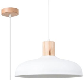 Sollux SL.1323 - Luster na lanku INDY 1xE27/15W/230V pr. 38 cm biela