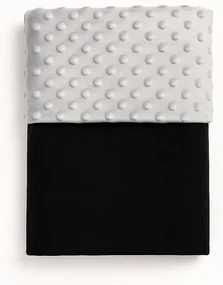 Detská deka čierna/minky sivá 100x75 cm – obojstranná mäkká deka pre bábätká
