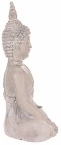 Dekorácia soška Budha sediaci, sivá, polyresin, 30 x 22 x 54 cm