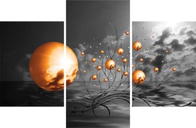 Obraz oranžových abstraktných gulí (90x60 cm)
