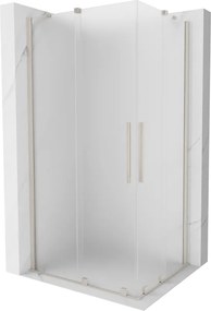 Mexen Velar Duo, sprchový kút s posuvnými dverami 90 x 80 cm, 8mm sklo námraza, brúsená oceľ, 871-090-080-32-97