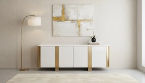 Komoda Stilig ST921 200 cm biela/zlatá/mramor
