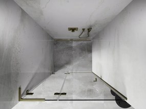 Mexen, Mexen Lunar L Otočné ľavé sprchové dvere 100 cm, transparentné, brúsené zlaté - 834L-100-000-55-00-L