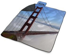 Sablio Plážová deka Golden Gate v hmle: 200x140 cm