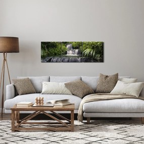 Obraz - Vodopády (s hodinami) (90x30 cm)