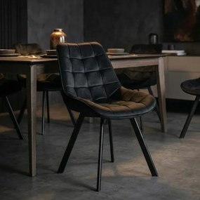 Jedálenská stolička Dalbo čierna velúr