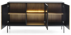 Komoda Sento s LED osvětlením 154 cm dub wotan/černá II