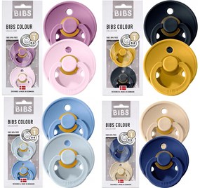 Kaučukové cumlíky BIBS Colour 0m+ 2ks Farba: béžová-tyrkysová