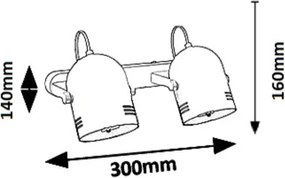 Rabalux 7013 - Bodové svietidlo MINUET 2xE14/40W/230V