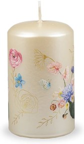 Béžová sviečka Unipar Flower Paradise, doba horenia 40 h