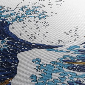 Obraz - Japonská kresba, vlny (90x60 cm)