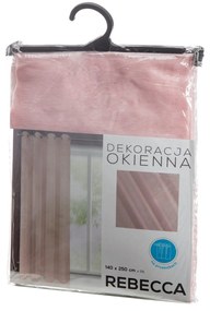 ZÁCLONA NA KRÚŽKOCH REBECCA 140X250 CM RUŽOVÁ