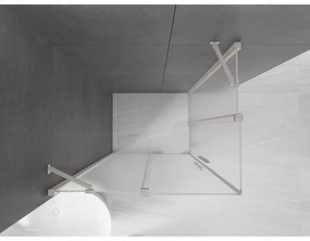 Mexen Velar Duo, sprchový kút s posuvnými dverami 100 x 90 cm, 8mm sklo námraza, brúsená oceľ, 871-100-090-32-97