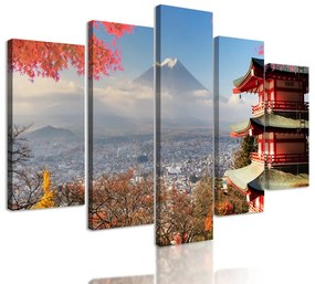 5-dielny obraz nádherný výhľad na Japonsko