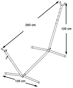 Kovový stojan na hojdaciu sieť