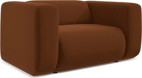 Oranžové/hnedé zamatové kreslo Ekahi – Makamii