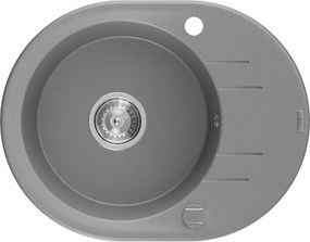 Mexen Kevin, granitový drez 586x458x190 mm, 1-komorový, šedá, 6517581005-71