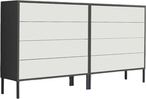 XXXLutz ŠIROKÁ KOMODA, antracitová, biela, 158/86/33 cm MID.YOU - Komody - 001067001605