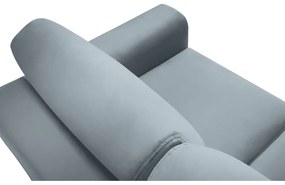 Svetlomodrá zamatová rozkladacia/s úložným priestorom pohovka 235 cm Kyoto – Cosmopolitan Design