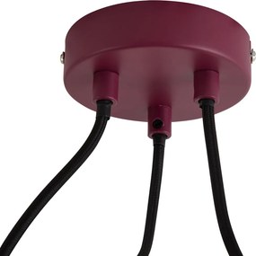 Dizajnová červená závesná lampa s opálovým sklom 3-svetelná - Tulip