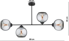 Brilagi - Prisadený luster DIOR 4xE27/60W/230V čierna/dymovošedá