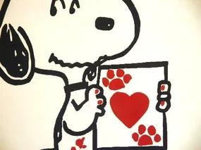 Ručne maľovaný POP Art obraz SNOOPY 210x70 cm