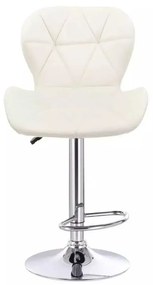 LuxuryForm DESIGN Barová stolička LIVIO VELUR na striebornom tanieri - biela